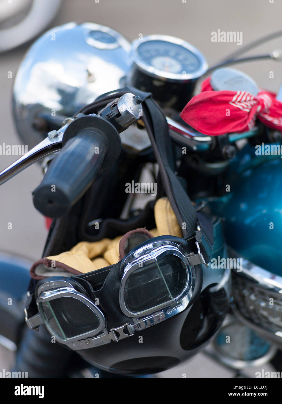 Guidon de classic moto Triumph Banque D'Images