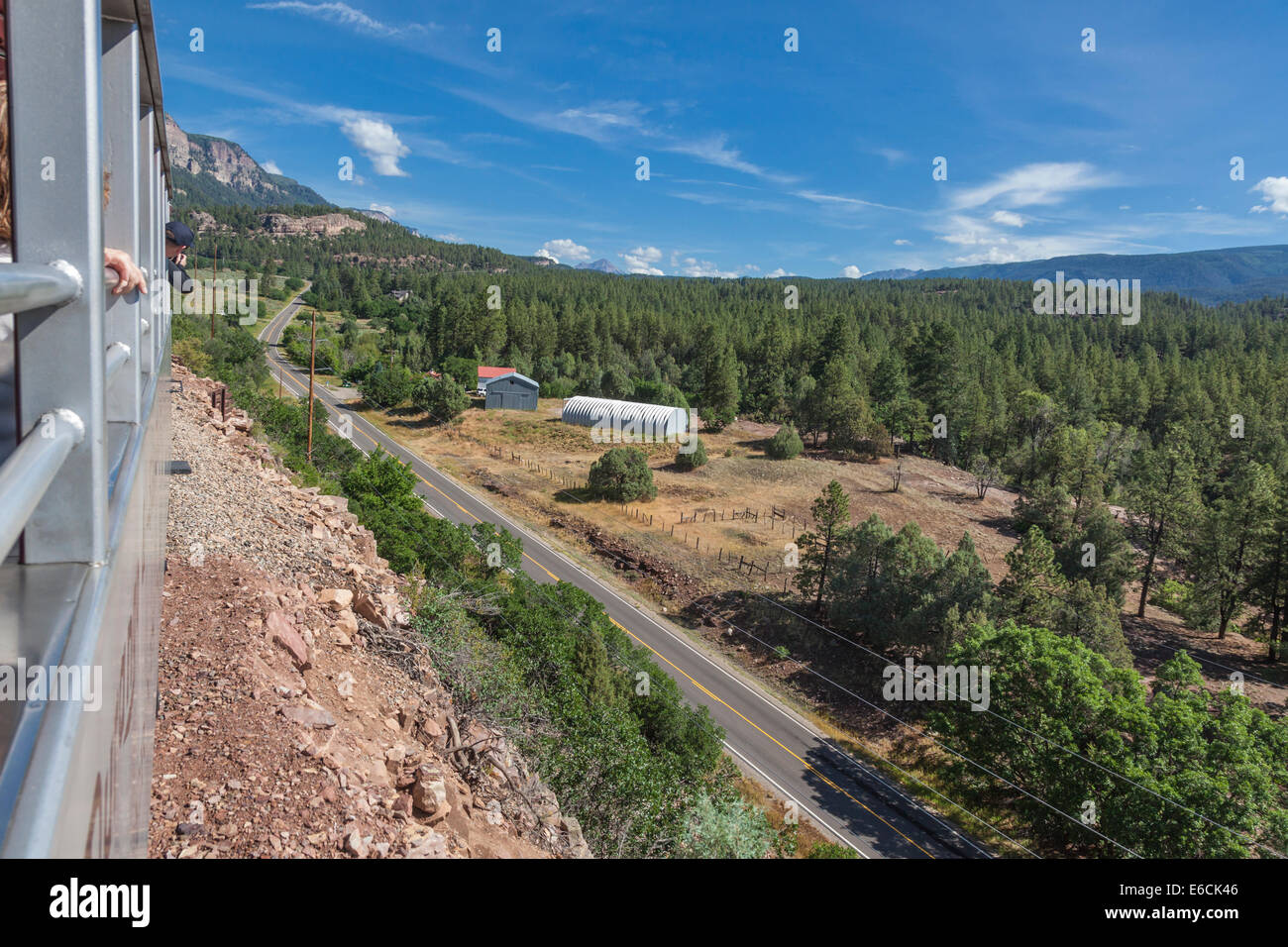 Durango and Silverton Narrow Gauge Train via le réseau San Juan Mountains dans le Colorado. Banque D'Images