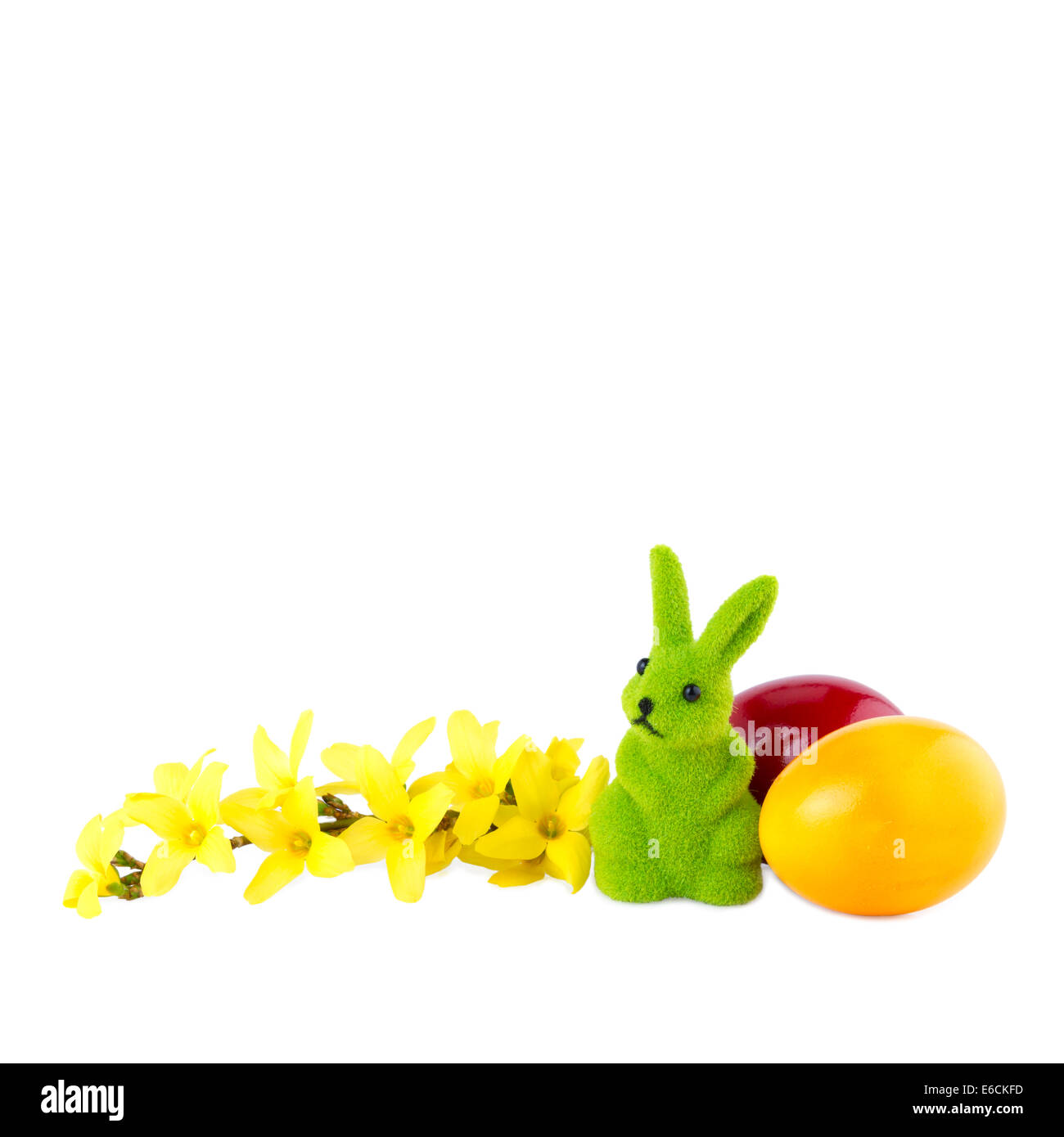 Œuf de Pâques et Bunny isolated on White Banque D'Images