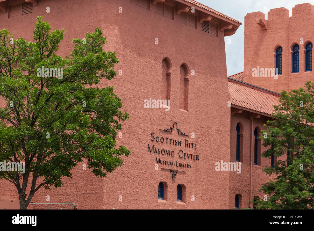 Scottish Rite Masonic Centre à Santa Fe, Nouveau-Mexique. Banque D'Images