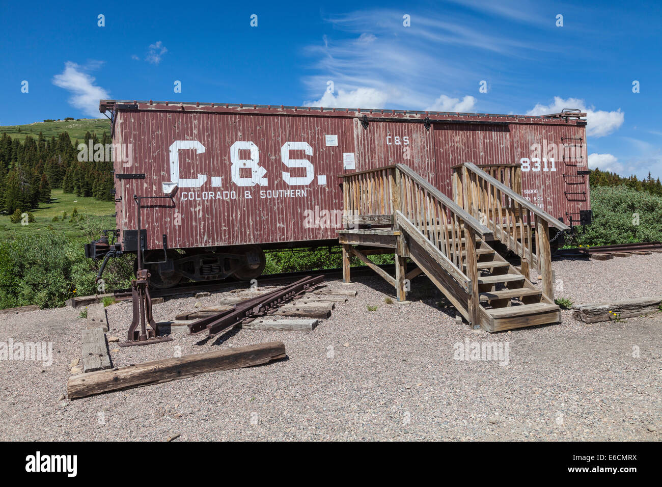Voir à partir de la route du col de boreas au Colorado. Le Denver, South Park, et du Pacifique Narrow Gauge Railroad une fois servi ce domaine. Banque D'Images