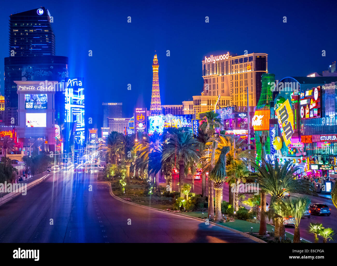 Vue sur le Strip à Las Vegas. Banque D'Images