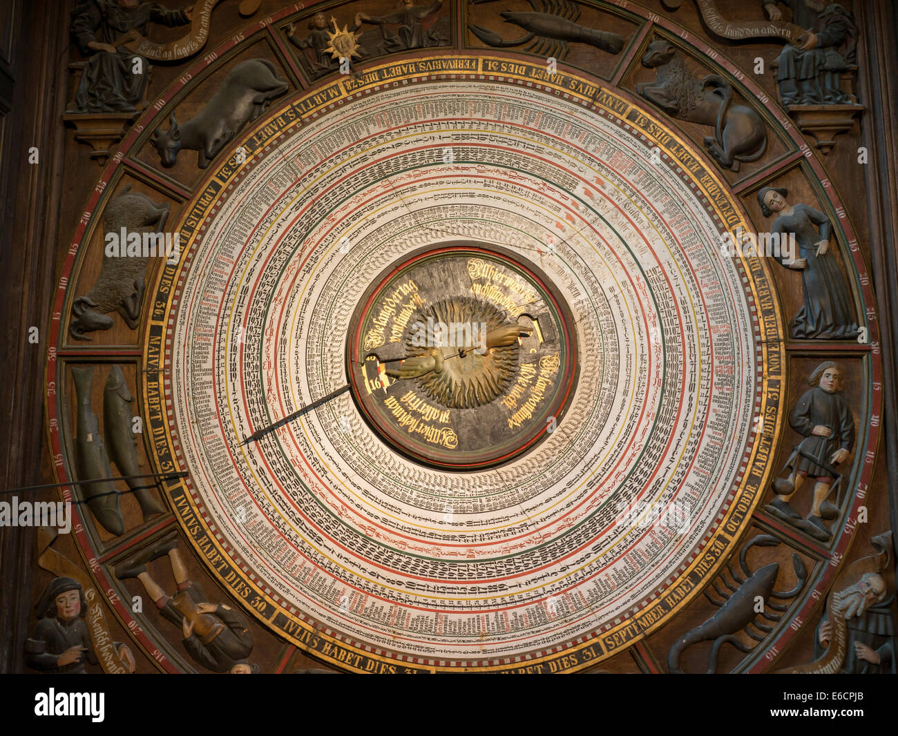 Horloge astronomique de St.Mary à Rostock, Mecklenburg-Hither-Occidentale, l'Allemagne, de l'Europe Banque D'Images