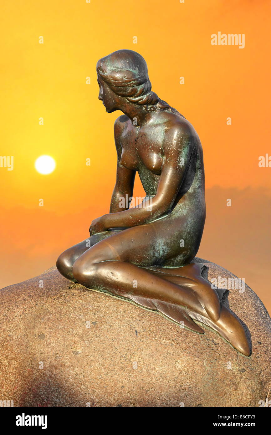 La Statue de la Petite Sirène, Copenhague, Danemark Banque D'Images