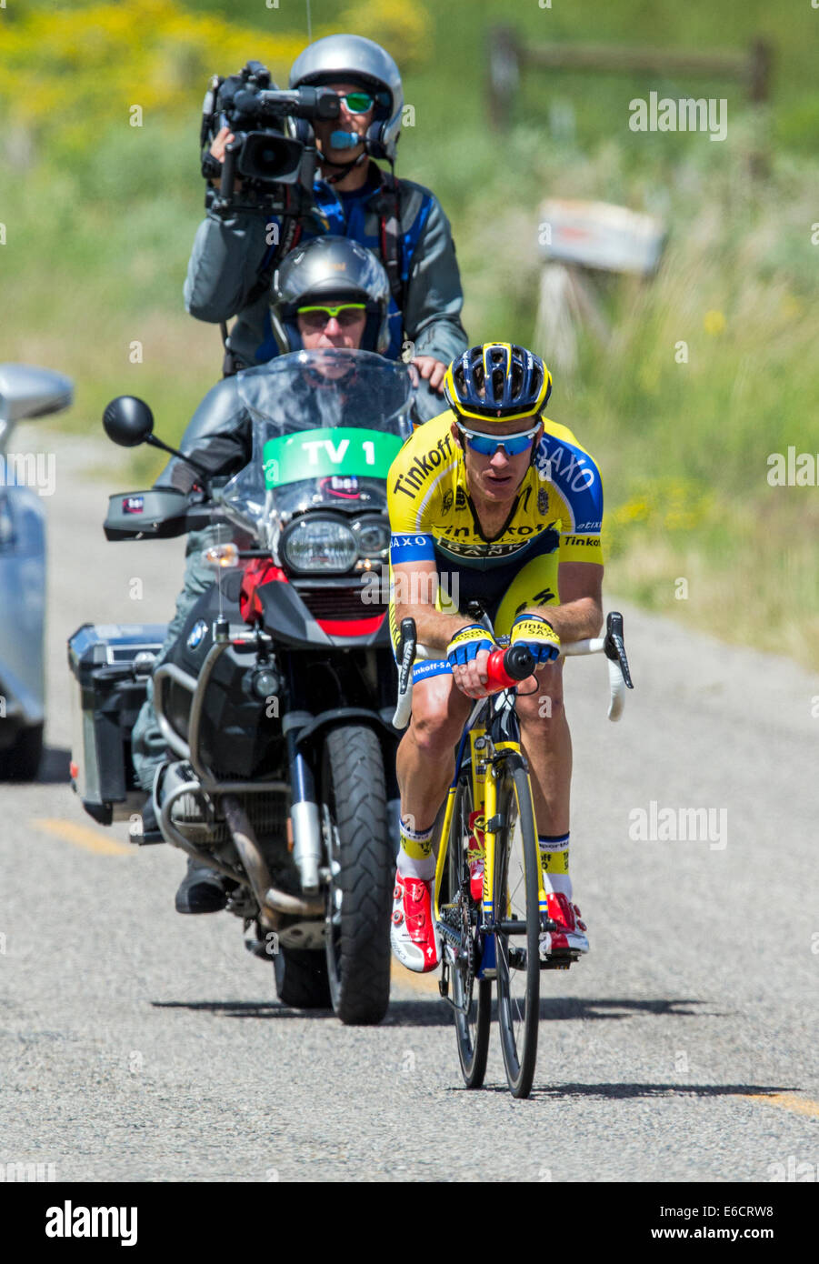 Les coureurs, USA Pro Challenge bike race, l'étape 3, le centre du Colorado, USA Banque D'Images