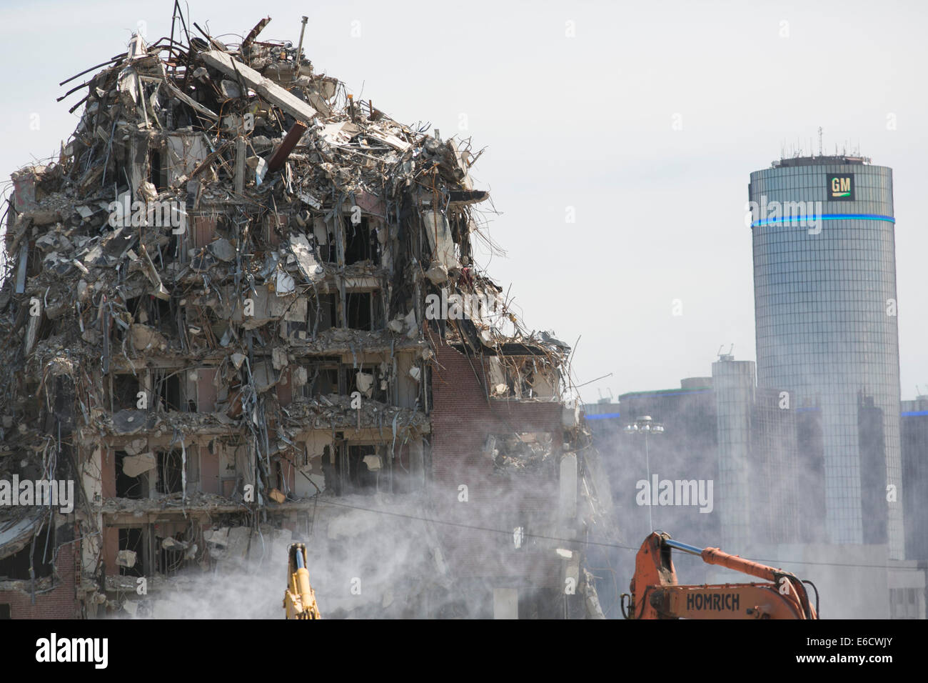 Le Renaissance Center, quartier général de General Motors (GM) à Detroit, Michigan. Banque D'Images