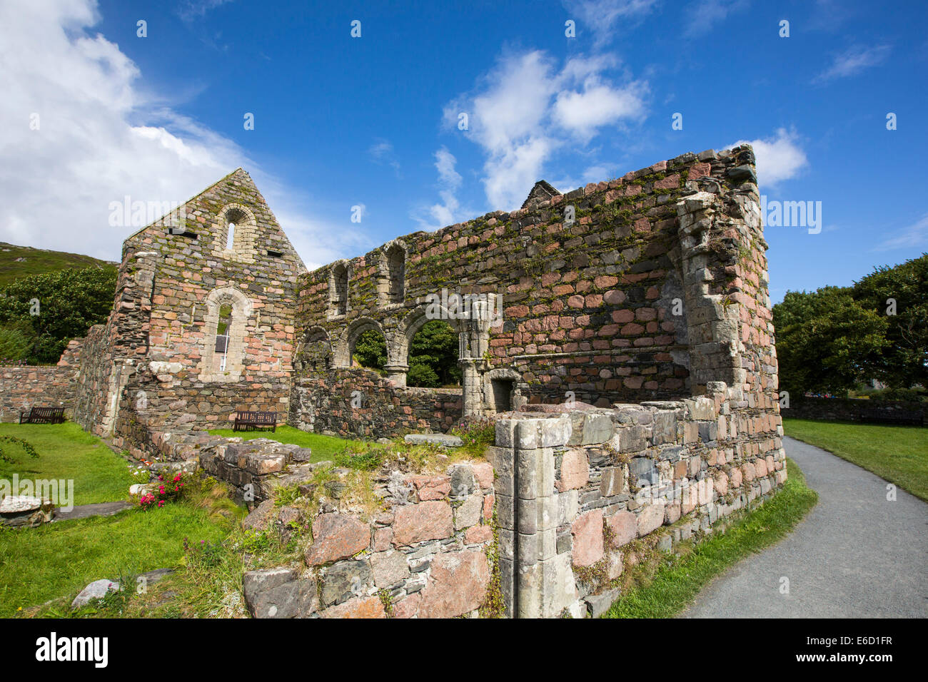 Le couvent médiéval sur l'île d'Iona, c'est le plus ancien couvent préservé dans les îles Britanniques, construit autour de 1203. Banque D'Images