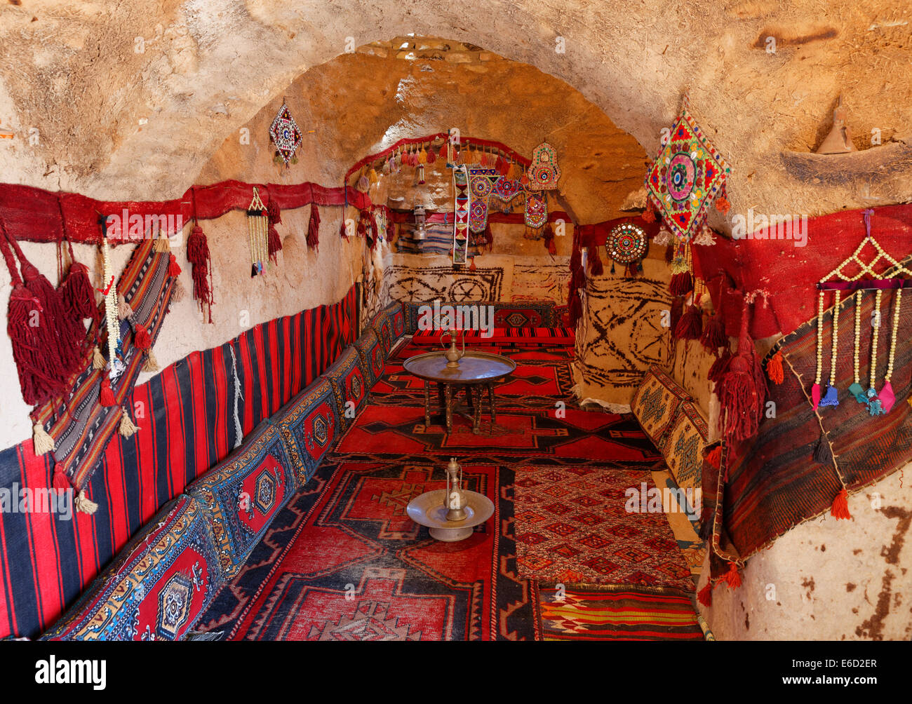 Intérieur d'un trullo-maison de terre, Harran, Şanlıurfa Province, Région de l'Anatolie du sud-est, l'Anatolie, Turquie Banque D'Images