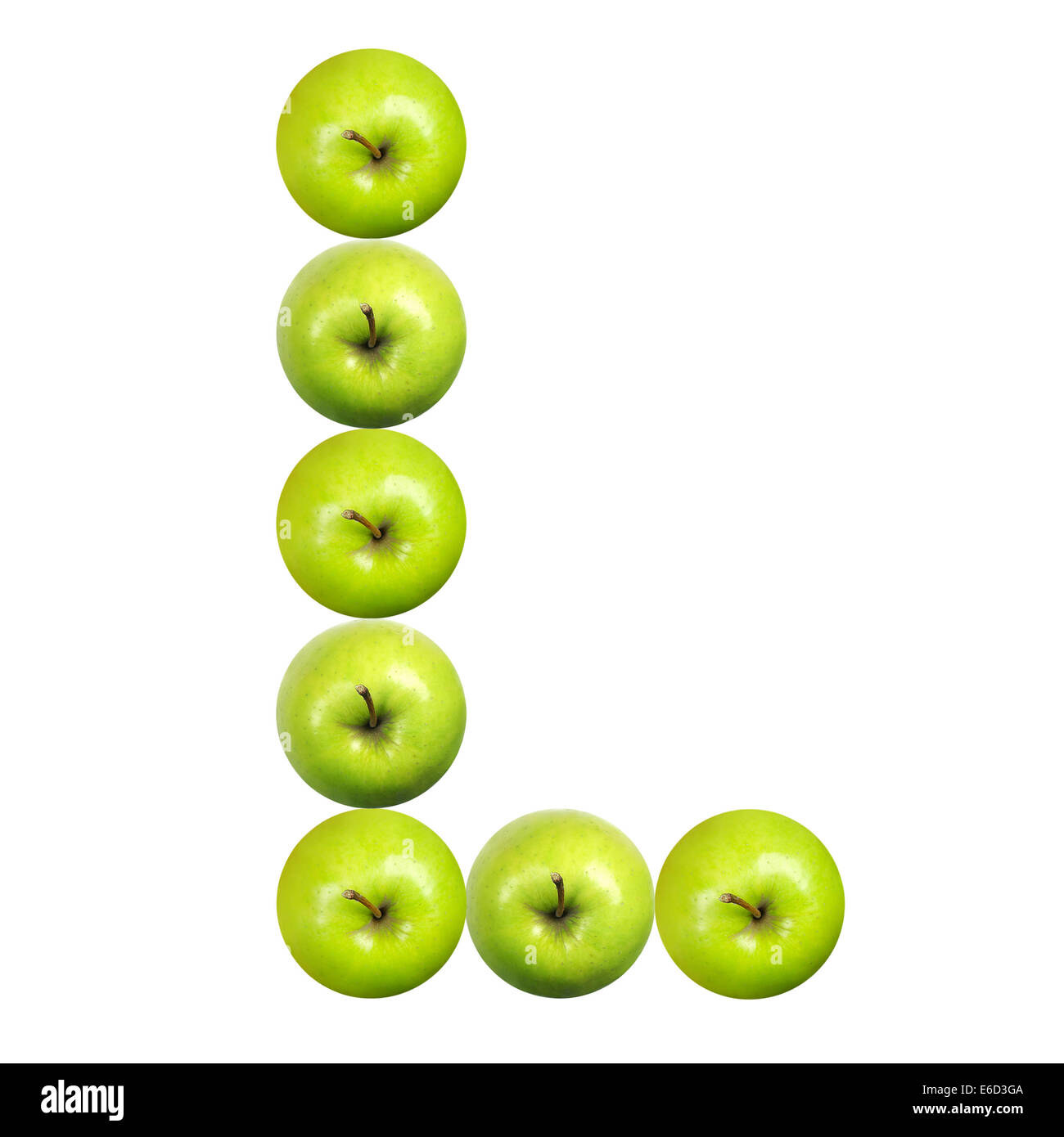 Lettre L n'a fait de la pomme verte. Une partie de la collection Banque D'Images