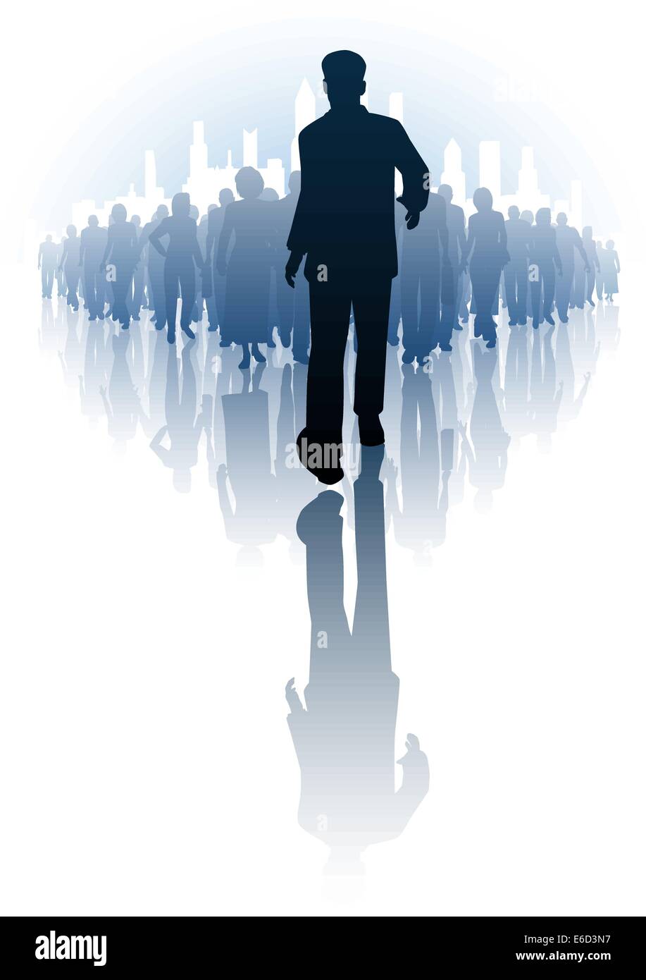 Illustration vectorielle modifiable d'un businessman walking devant une foule de personnes Illustration de Vecteur