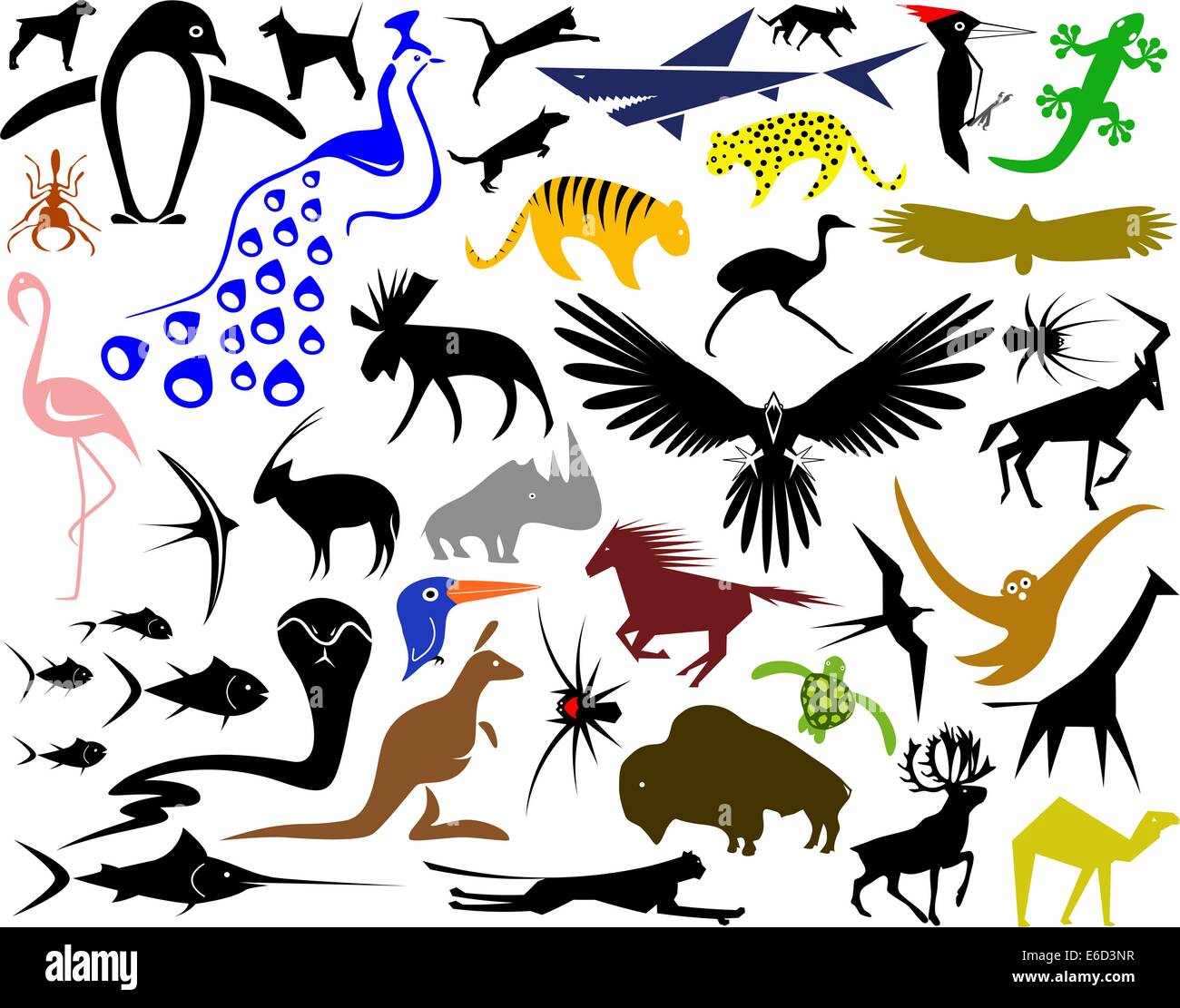 Collection de dessins vectoriels modifiables des formes animales Illustration de Vecteur