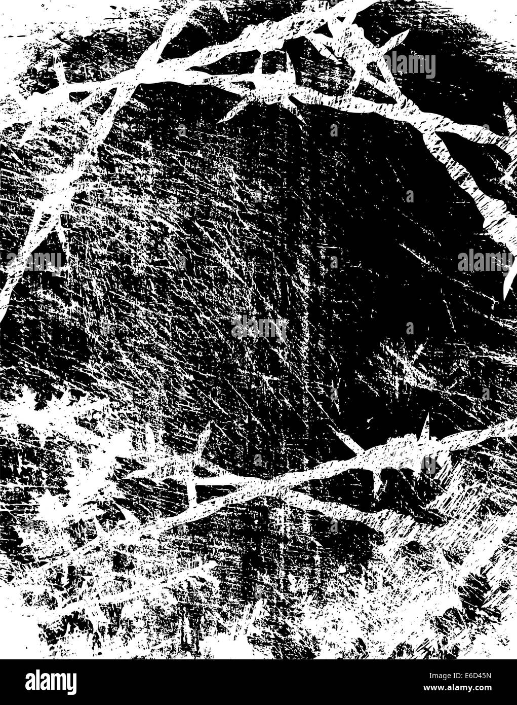 Vector Grunge background de fil de fer barbelé Illustration de Vecteur