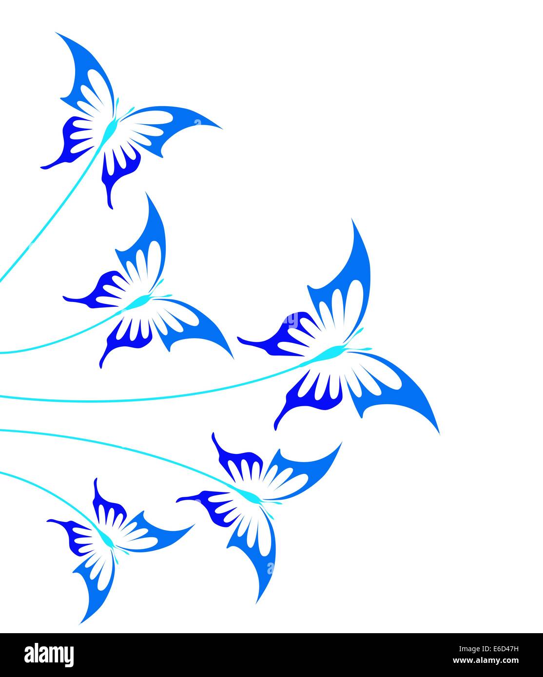 Illustration vectorielle modifiable de papillons avec copy-space Illustration de Vecteur