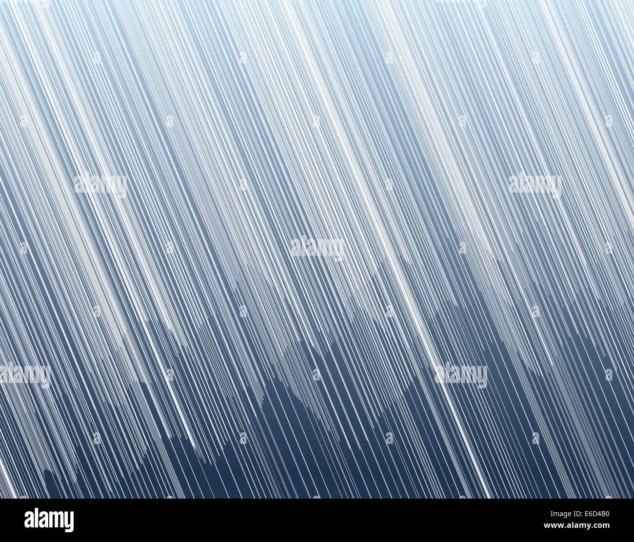 Illustration vectorielle modifiable d'une pluie torrentielle dans un paysage de montagne Illustration de Vecteur