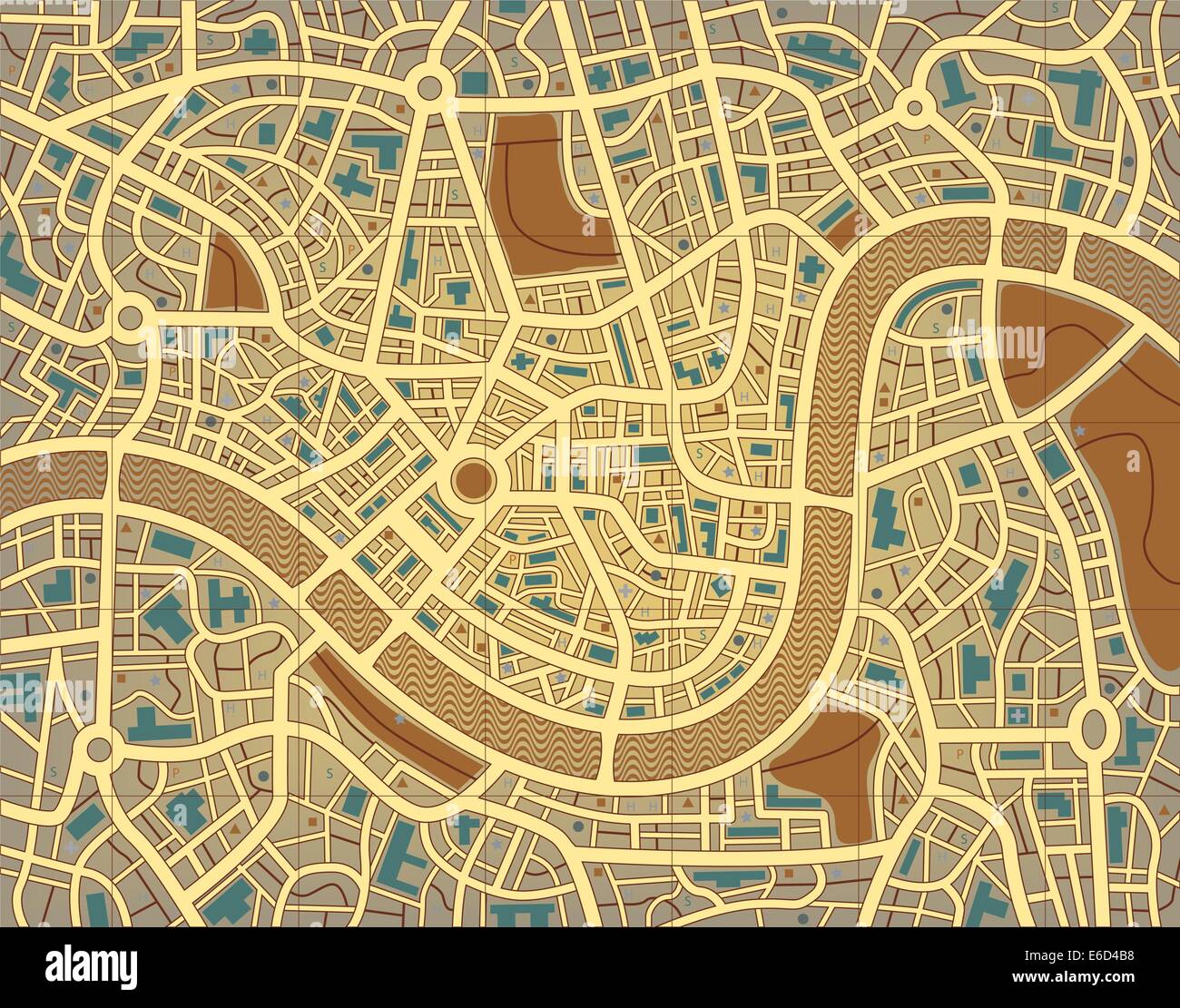 Illustration vectorielle modifiable de la carte d'une rue sans nom Illustration de Vecteur