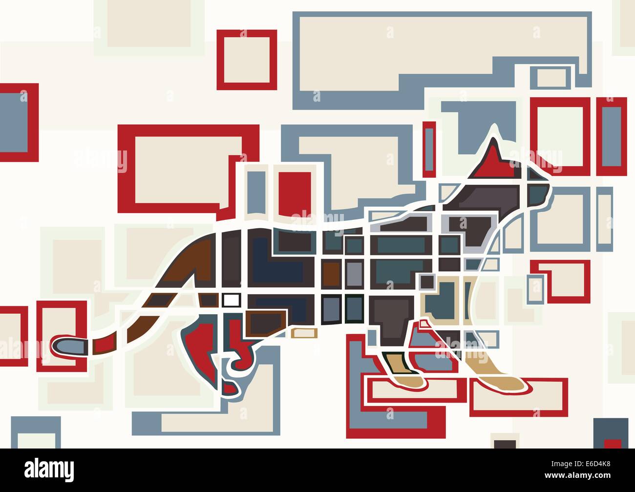Abstract colorful editable vector conception d'un chat domestique Illustration de Vecteur