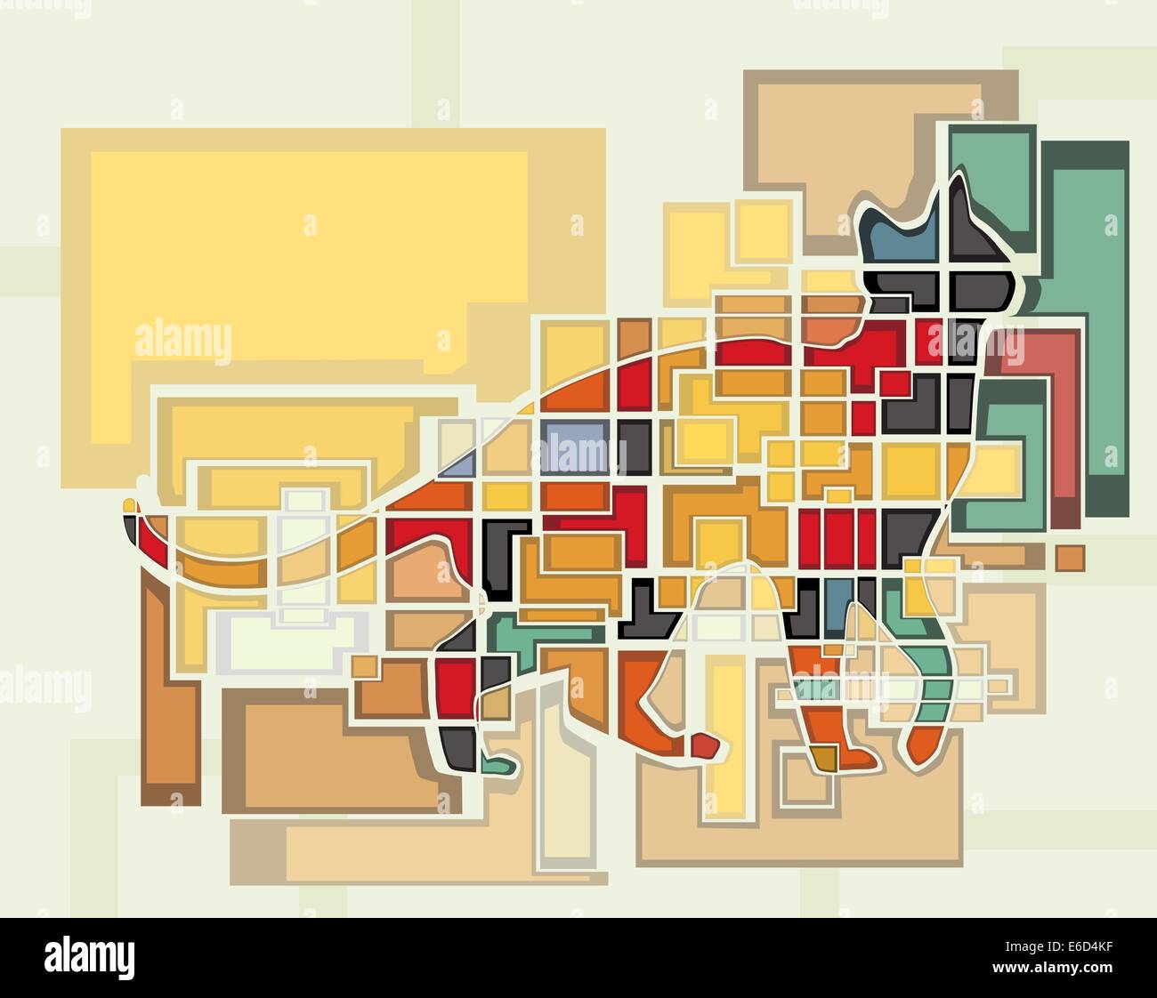 Colorful abstract editable vector conception de mosaïque d'un chat domestique Illustration de Vecteur