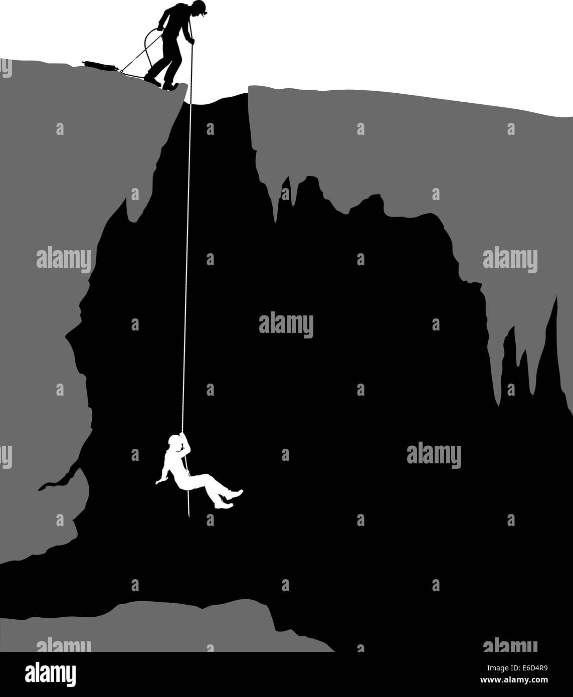 Illustration vectorielle modifiable des spéléos explorer une caverne Illustration de Vecteur