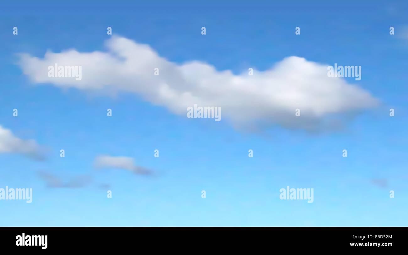 Illustration vectorielle modifiable d'un seul nuage dans un ciel bleu avec un gradient mesh Illustration de Vecteur