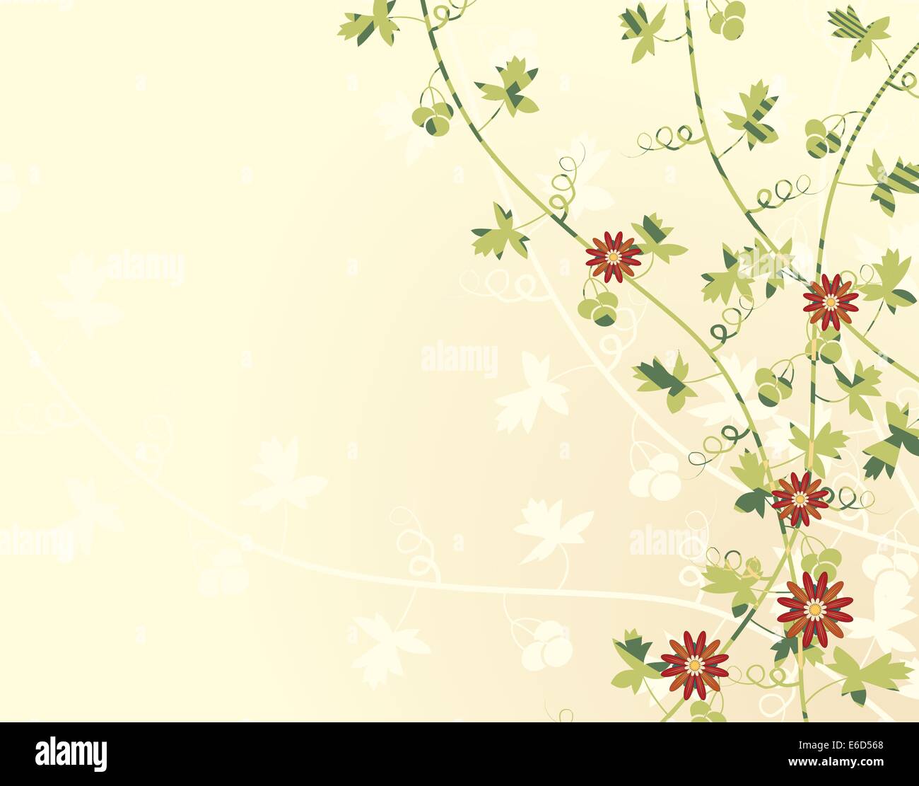 Illustration vectorielle modifiable de vignes avec des fleurs Illustration de Vecteur