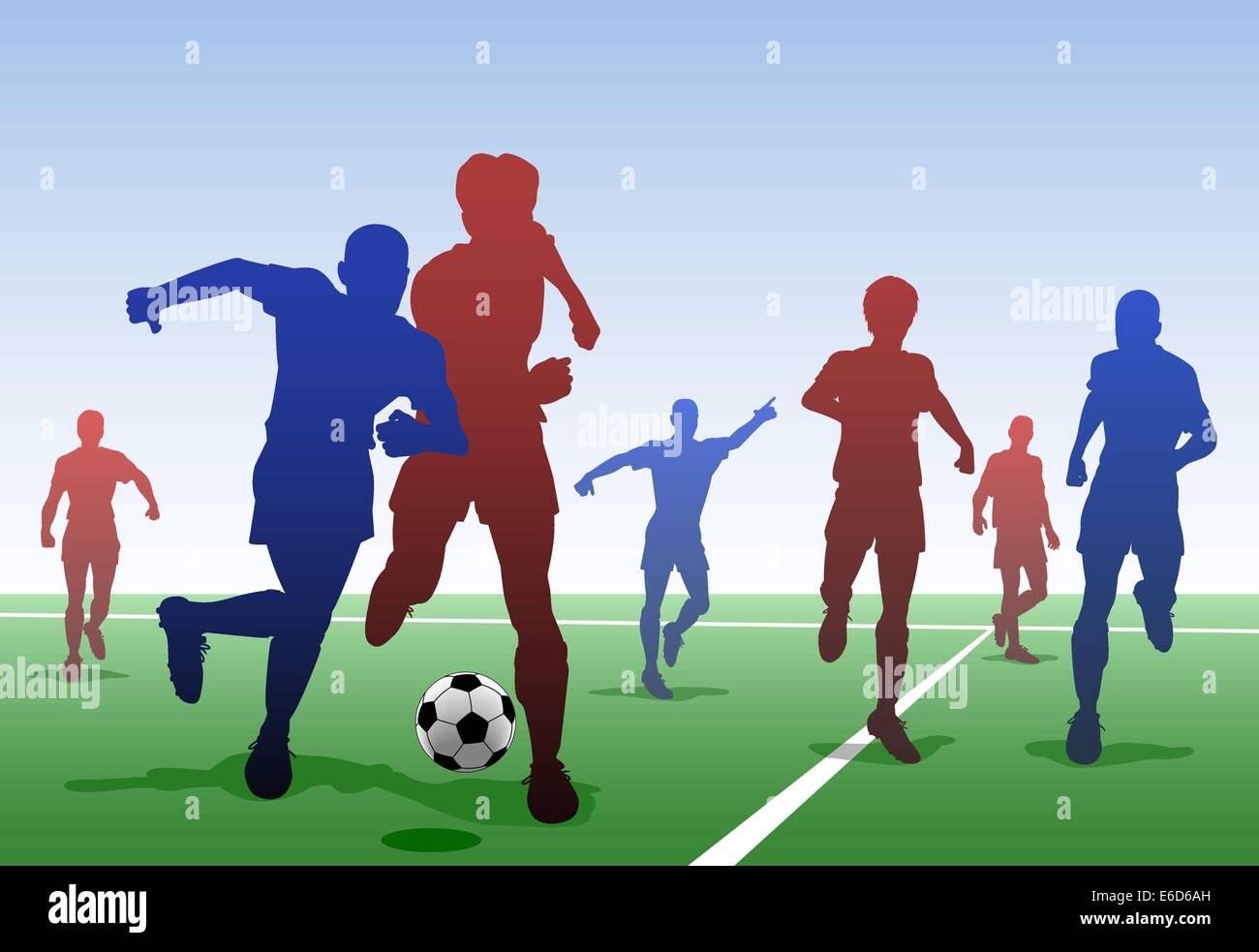 Illustration vectorielle modifiable d'hommes jouant au football Illustration de Vecteur