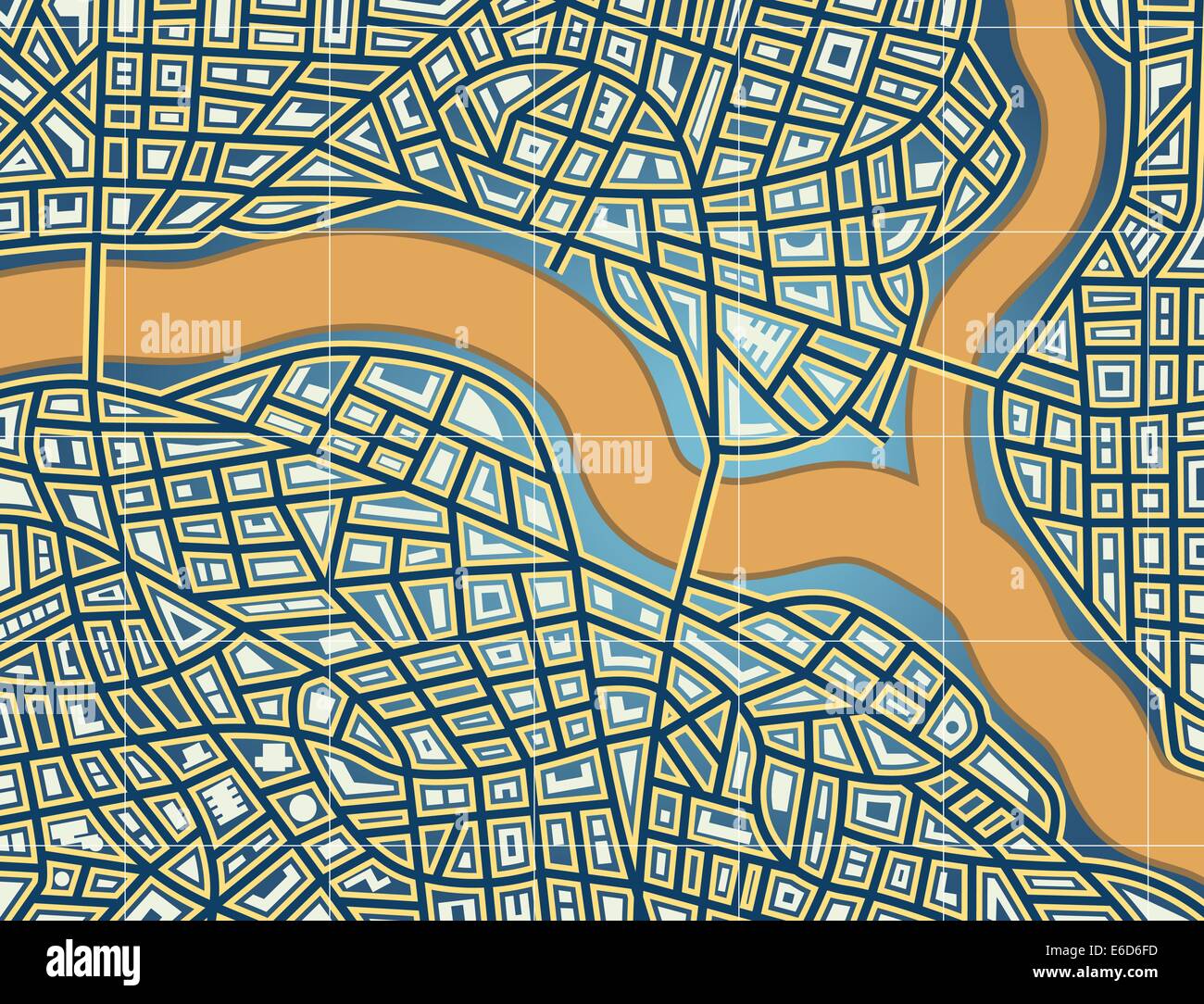 Carte vectorielle modifiable colorés d'une ville générique Illustration de Vecteur