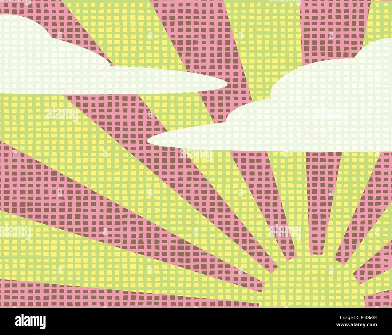 Arrière-plan de l'illustration vectorielle modifiable soleil et nuages Illustration de Vecteur