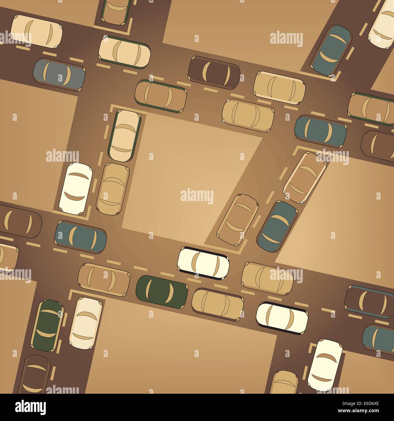 Illustration vectorielle modifiable occupé de la circulation automobile Illustration de Vecteur