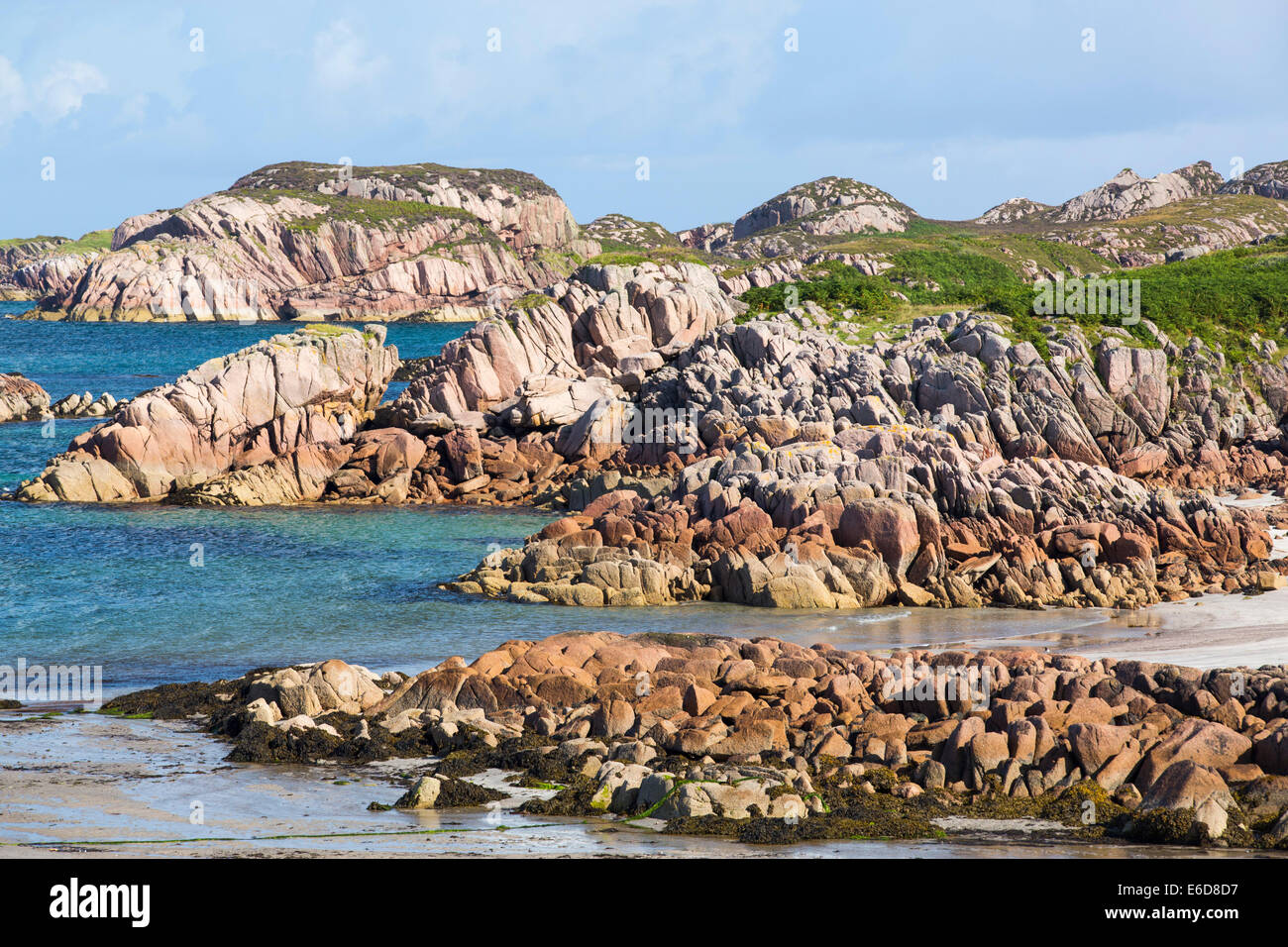 Affleurements de granite à Fionnphort, sur l'île de Mull, Ecosse, Royaume-Uni. Banque D'Images