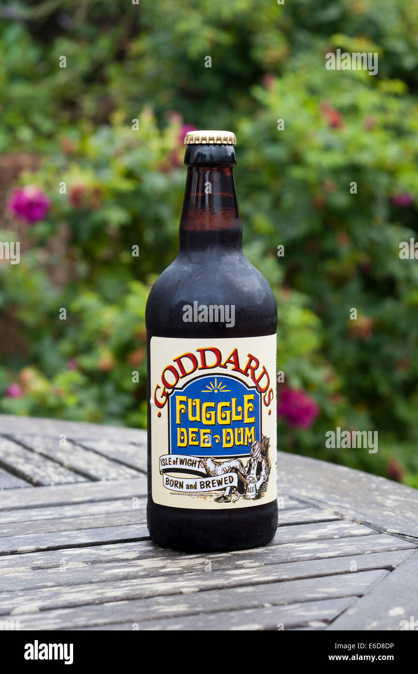 Une bouteille d'Fuggle-Dee Goddards-dum premium ale. Banque D'Images