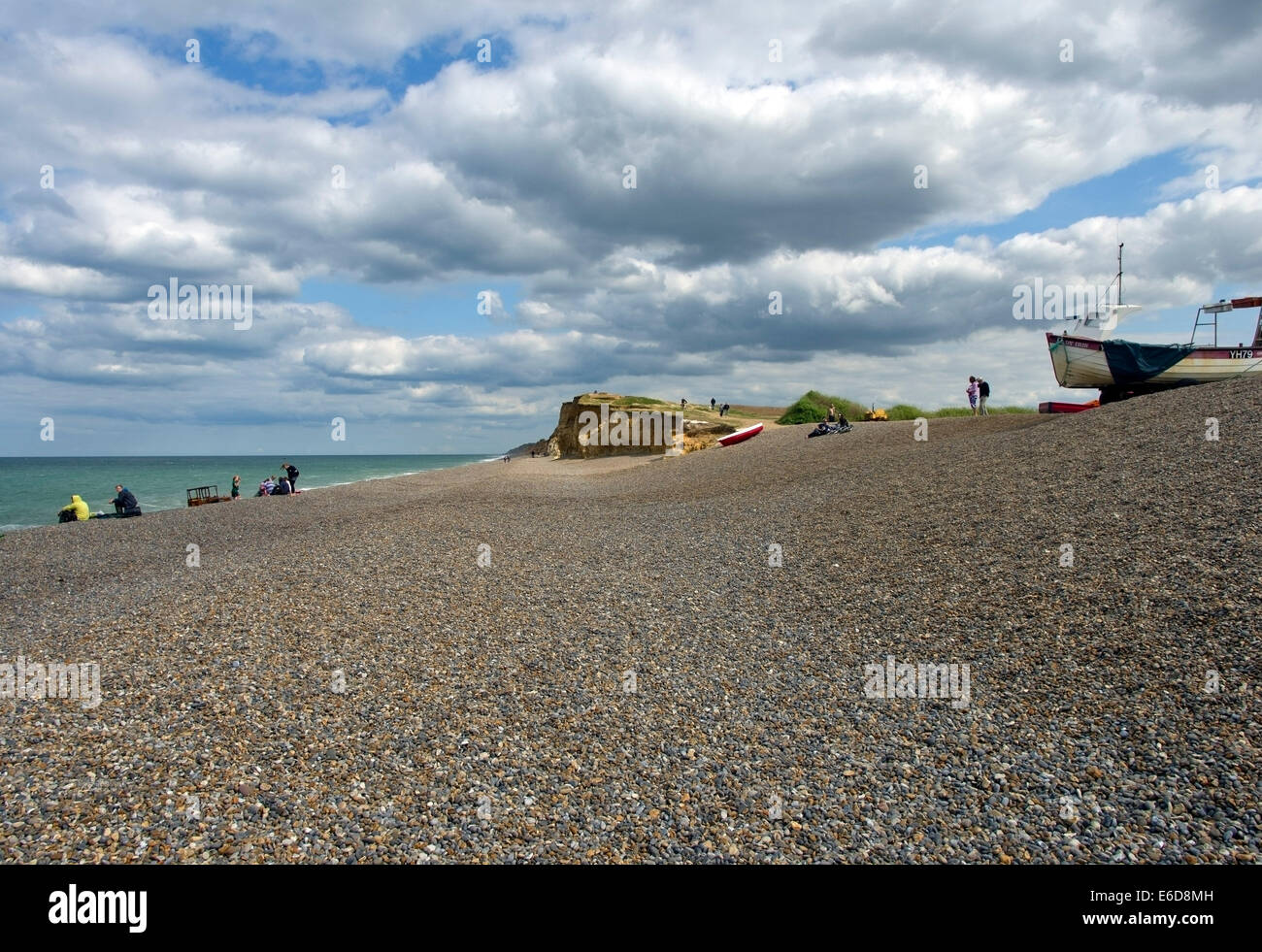 Plage de galets à Weybourne sur la côte nord du comté de Norfolk. Banque D'Images