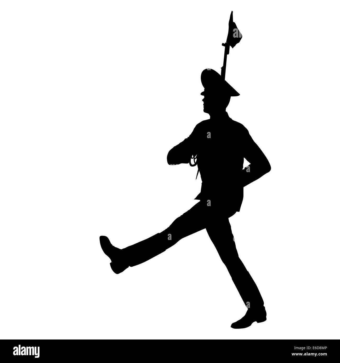 Soldats Silhouette lors d'une parade militaire de l'illustration. Banque D'Images