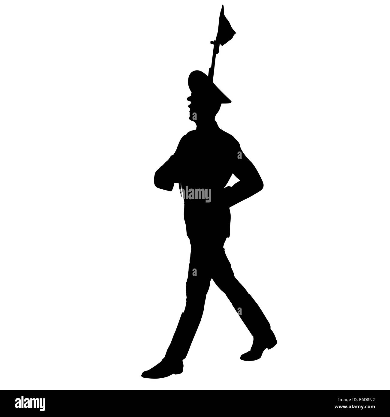 Soldats Silhouette lors d'une parade militaire de l'illustration. Banque D'Images