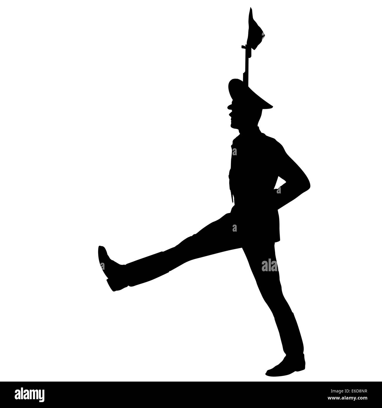 Soldats Silhouette lors d'une parade militaire de l'illustration. Banque D'Images