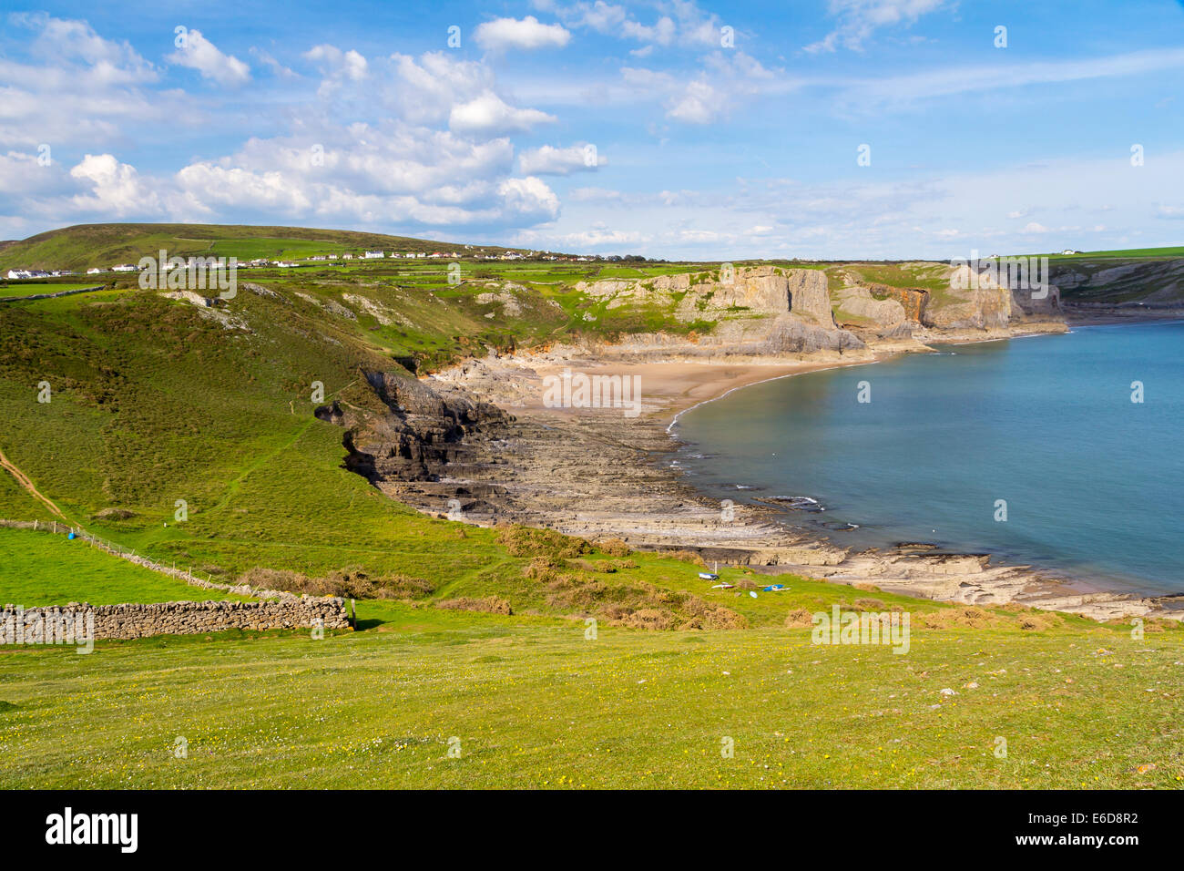 Automne Bay sur la côte de Gower Wales UK Europe Banque D'Images