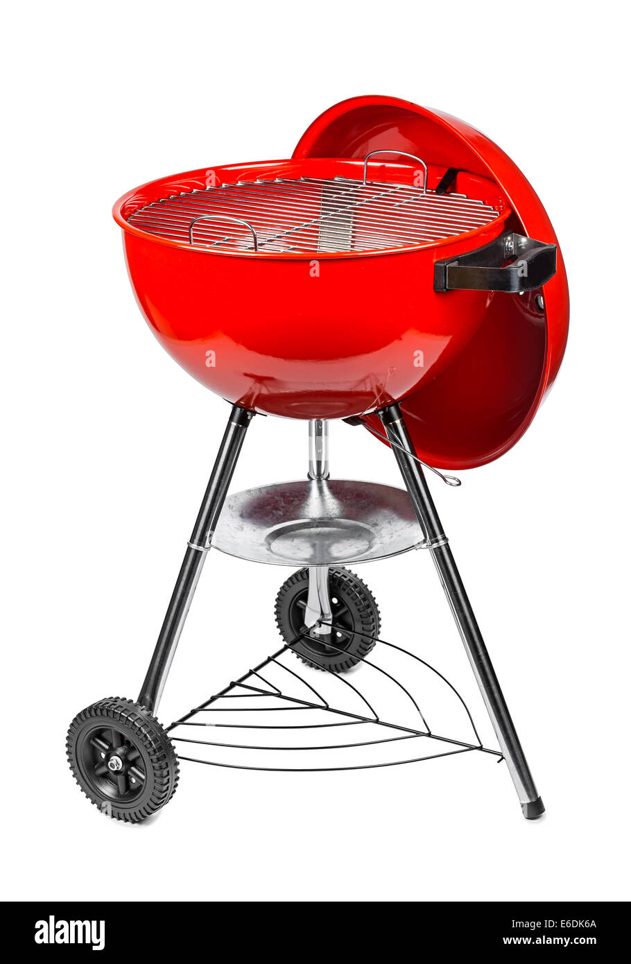 Grill électrique rouge in front of white background Banque D'Images