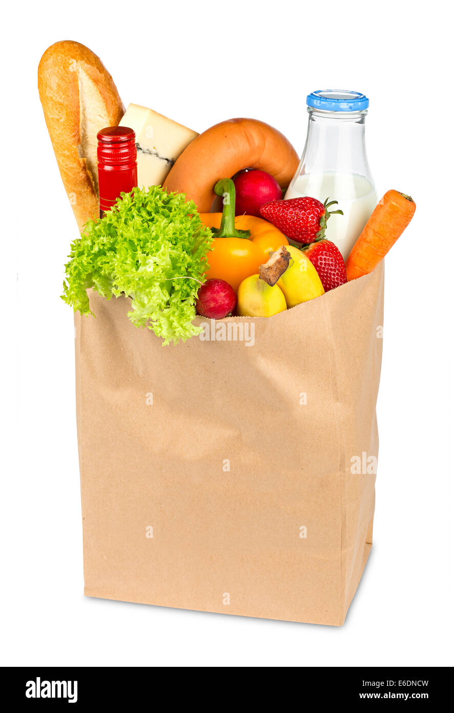 Panier plein d'aliments Banque D'Images