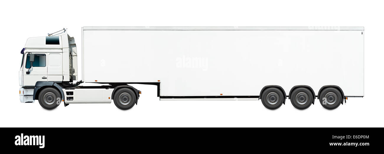 Camion blanc rapide isolated Banque D'Images
