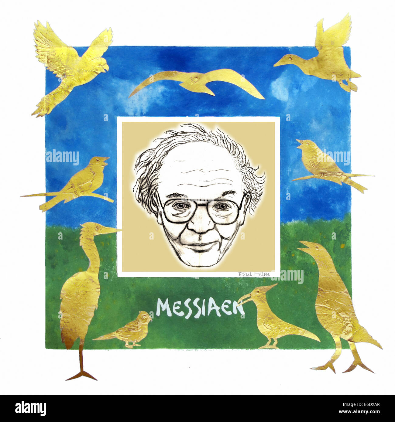 Olivier Messiaen, 1908 - 1992), compositeur français, portrait. Banque D'Images
