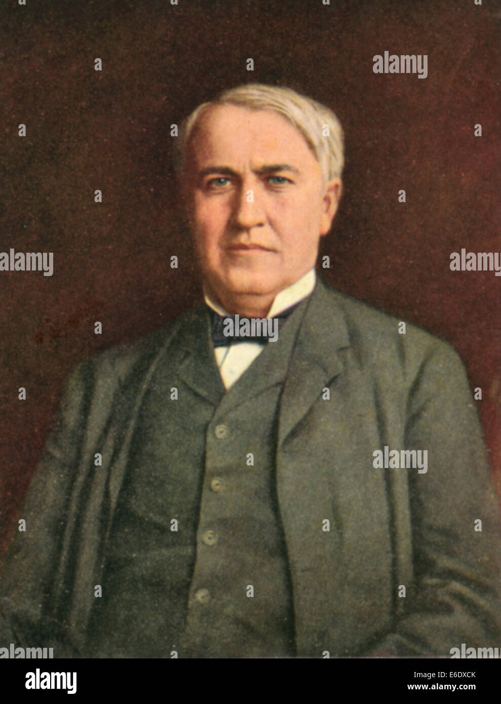Thomas Alva Edison (1847-1931), inventeur américain, Portrait, carte postale, circa, 1910 Banque D'Images