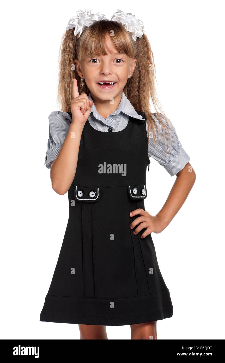 Petite fille dans l'uniforme scolaire Photo Stock - Alamy
