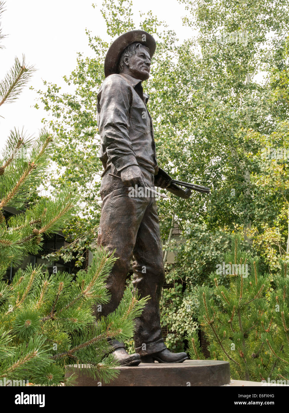 C.M.Musée de Russell, Russell CM Statue, Great Falls, MT Banque D'Images