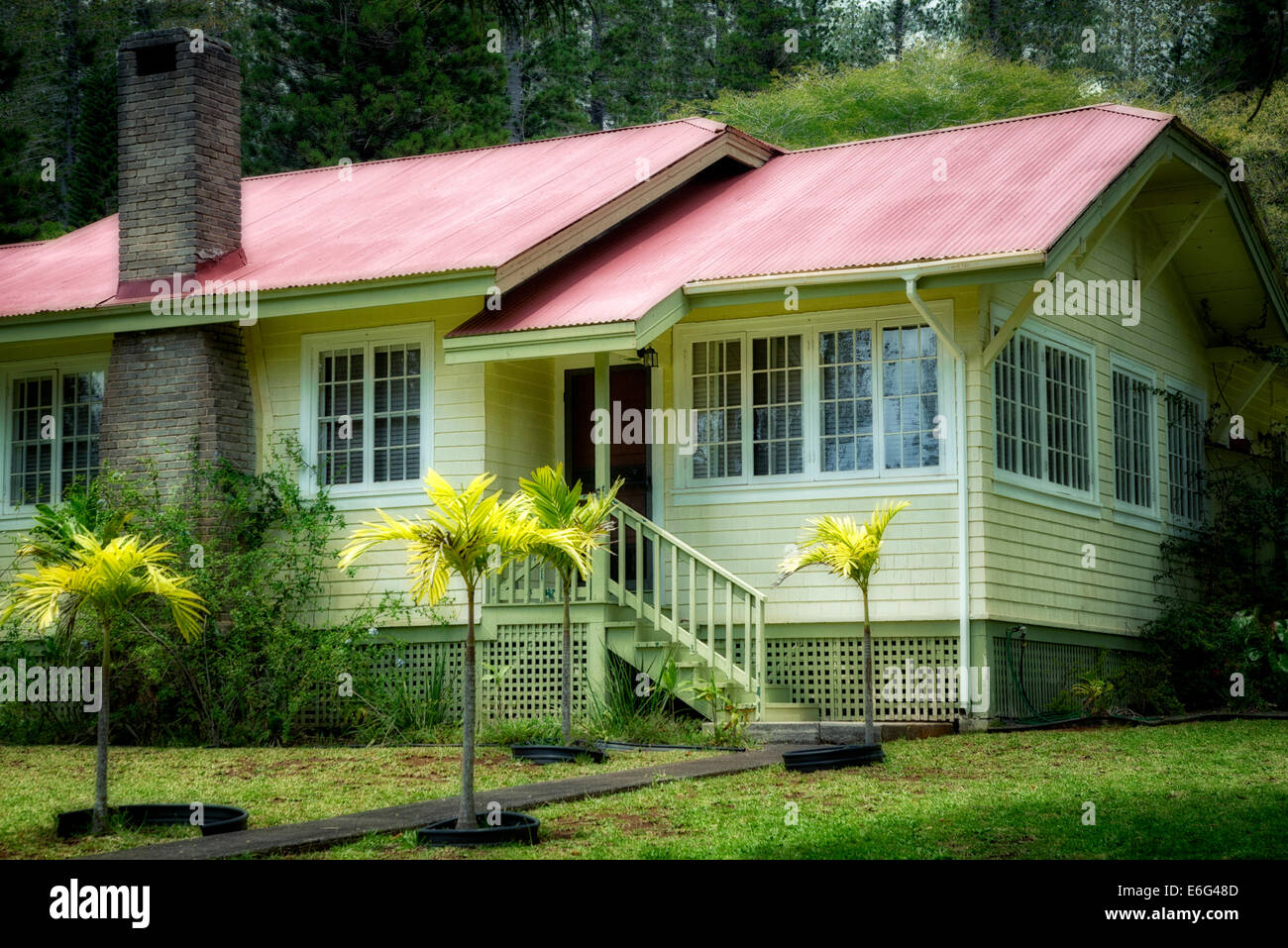 Maison type de plantation dans la ville de lanai Banque de photographies et d’images à haute