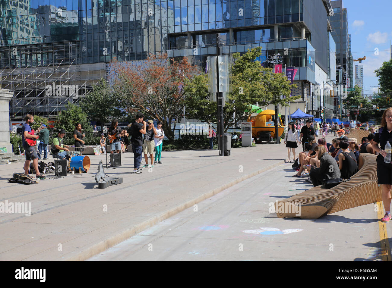 Artiste de rue Robson Square, Vancouver Banque D'Images