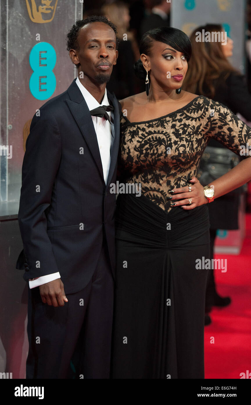 EE British Academy Film Awards (BAFTA) s'est tenue au Royal Opera House - Arrivées. Barkhad Abdi d' : où : London, Royaume-Uni Quand : 16 Mars 2014 Banque D'Images