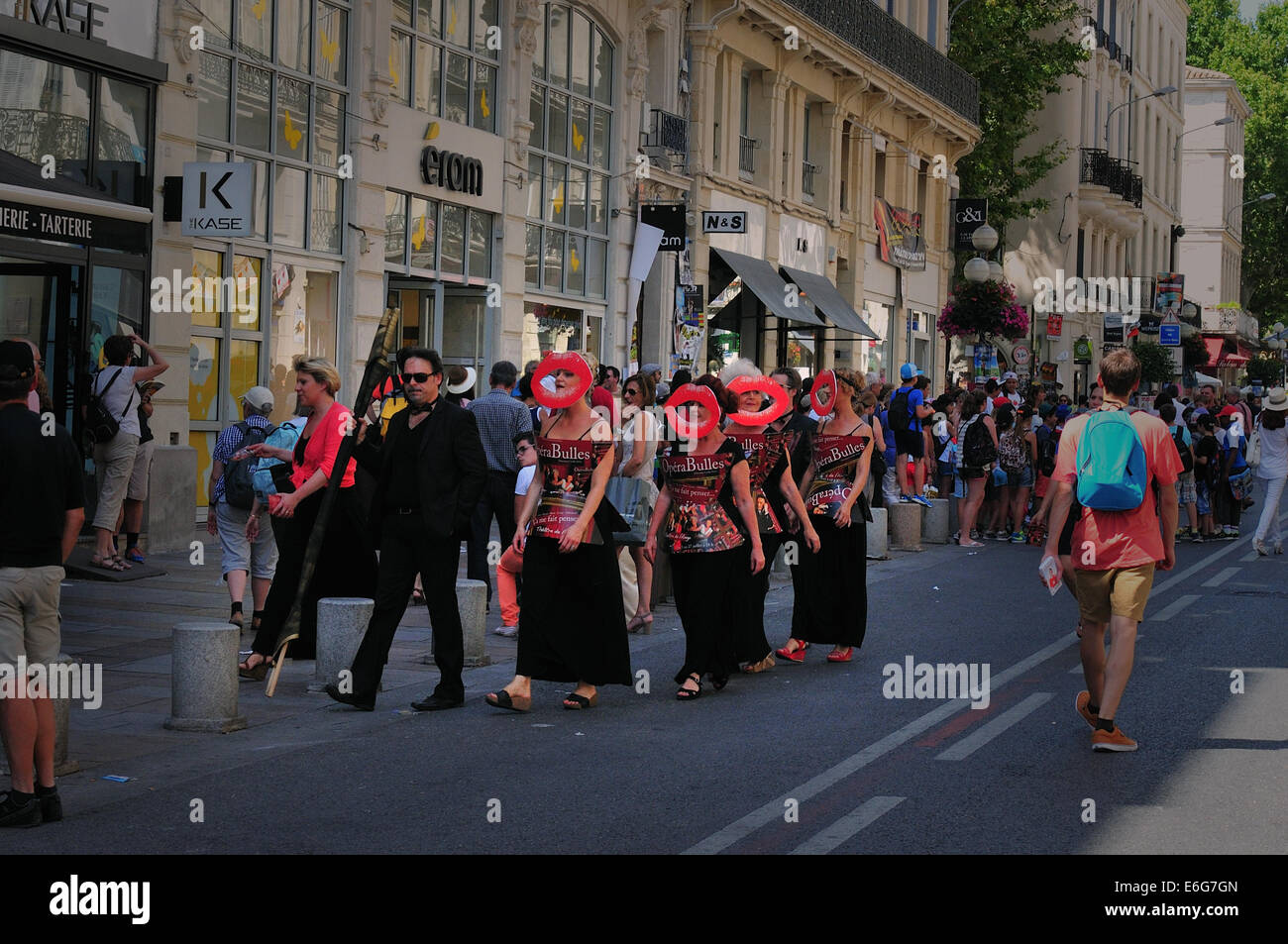 Festival des artistes de rue à Avignon, France, juillet 2014 Banque D'Images