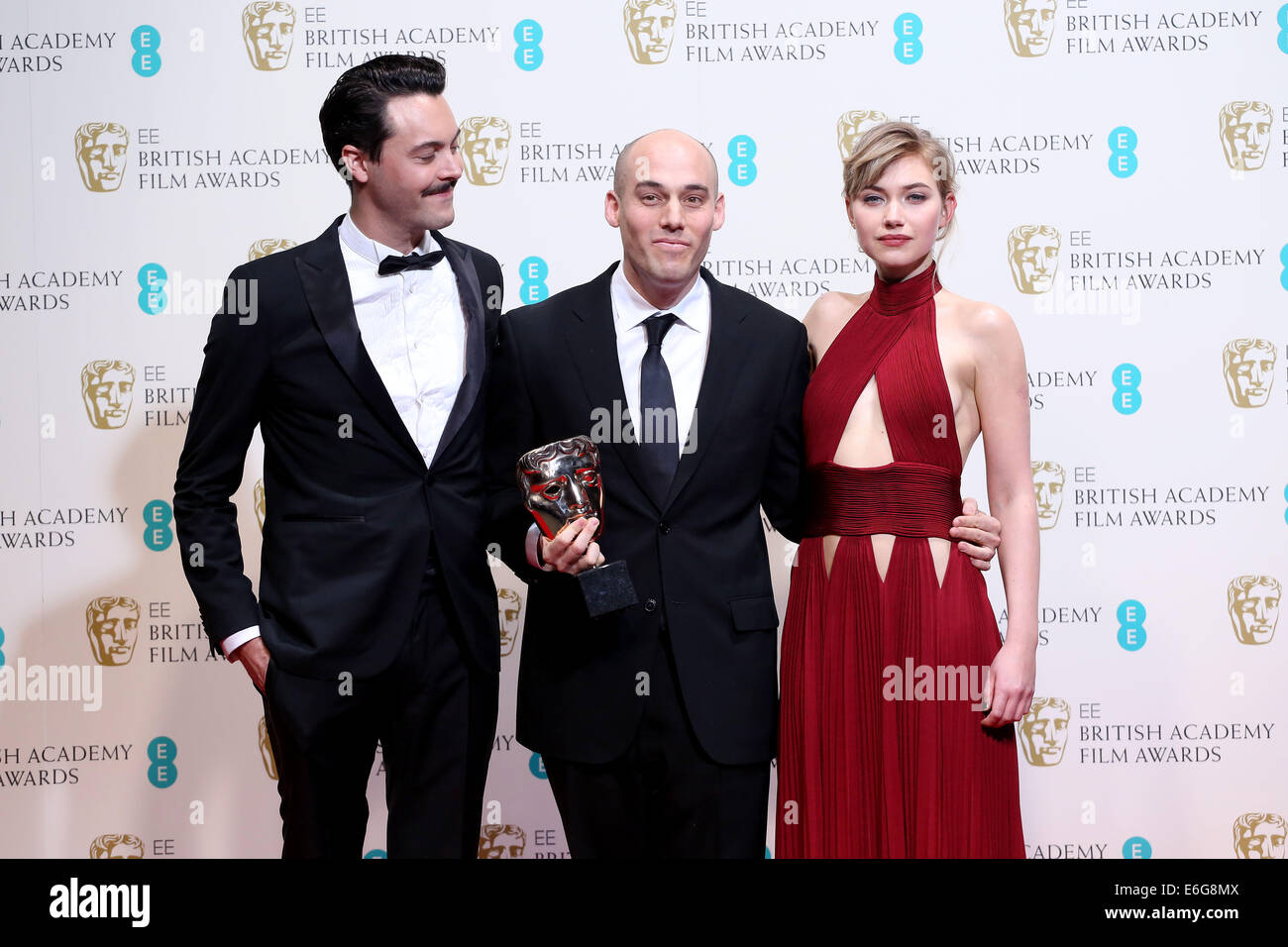 Les British Academy Film Awards (BAFTA) 2014 s'est tenue au Royal Opera House - Salle de presse : Jack Huston,Imogen Poots,Joshua Oppenheimer Où : London, Royaume-Uni Quand : 16 Mars 2014 Banque D'Images