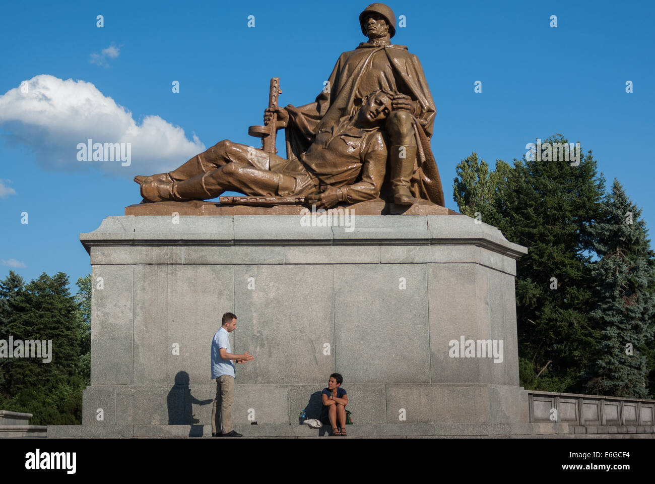 Le monument et le cimetière de l'Armée rouge, Varsovie, Pologne Banque D'Images