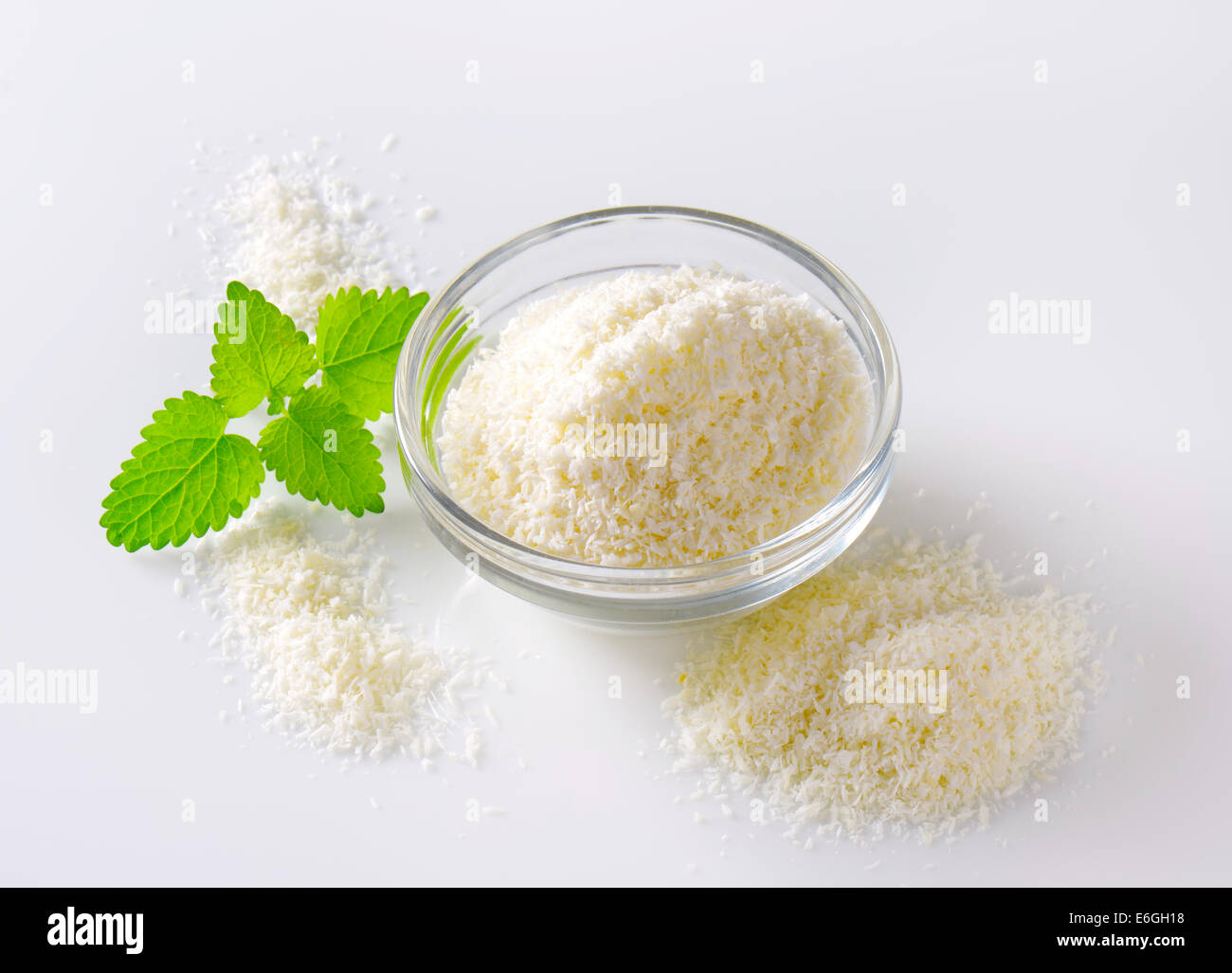 La viande séchée de coco non sucré, râpé Banque D'Images