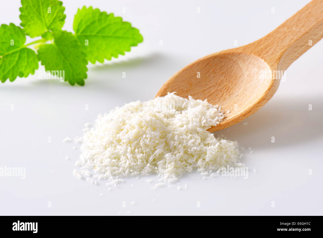 La viande séchée de coco non sucré, râpé Banque D'Images